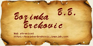Božinka Breković vizit kartica